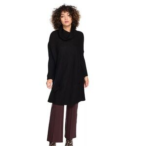 Women’s Khaliah Black Knit 3/4 Sleeve Cowl Neck Relaxed Pullover Sweater